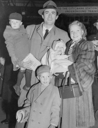 Greta Kukkonen with her ex-husband Gregory Peck and children